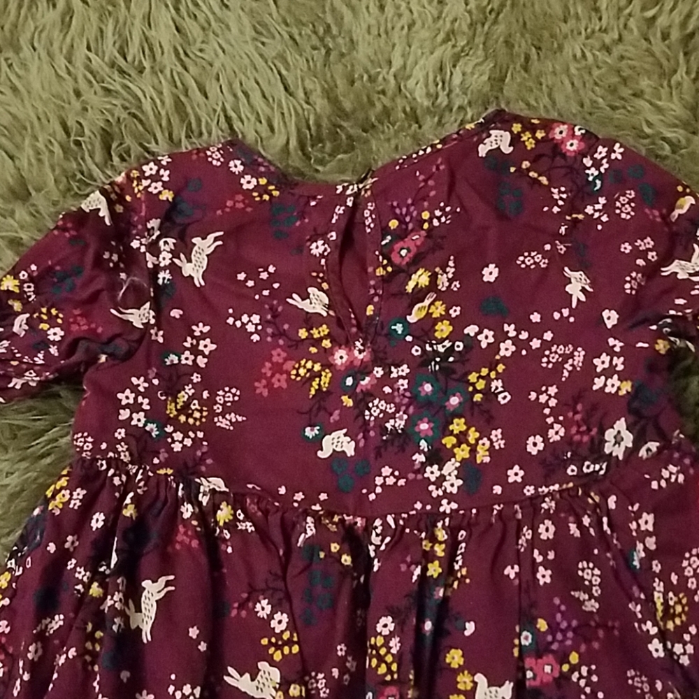 Adorable bunny print peasant dress - Picture 3 of 5